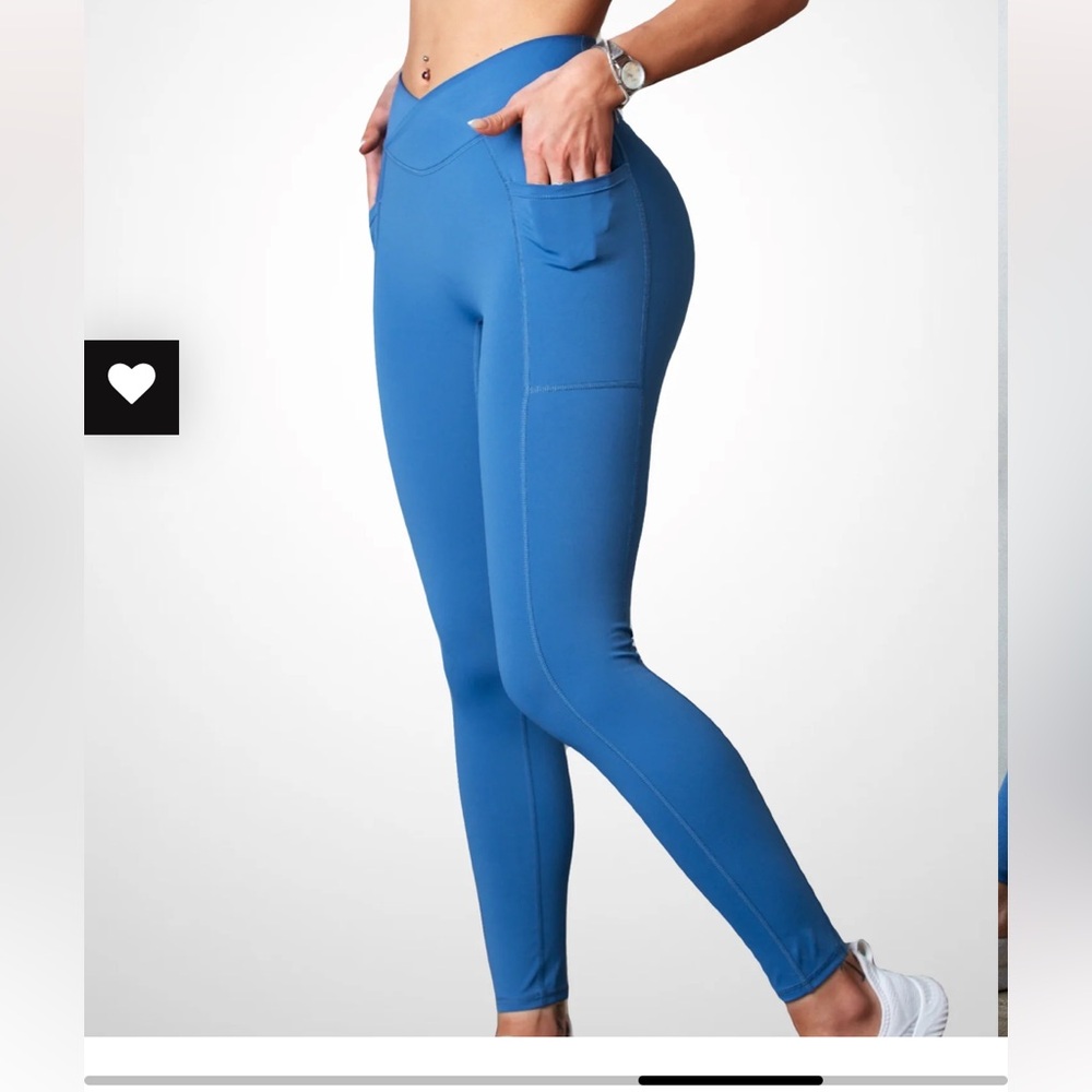 Blue V Shape Leggings